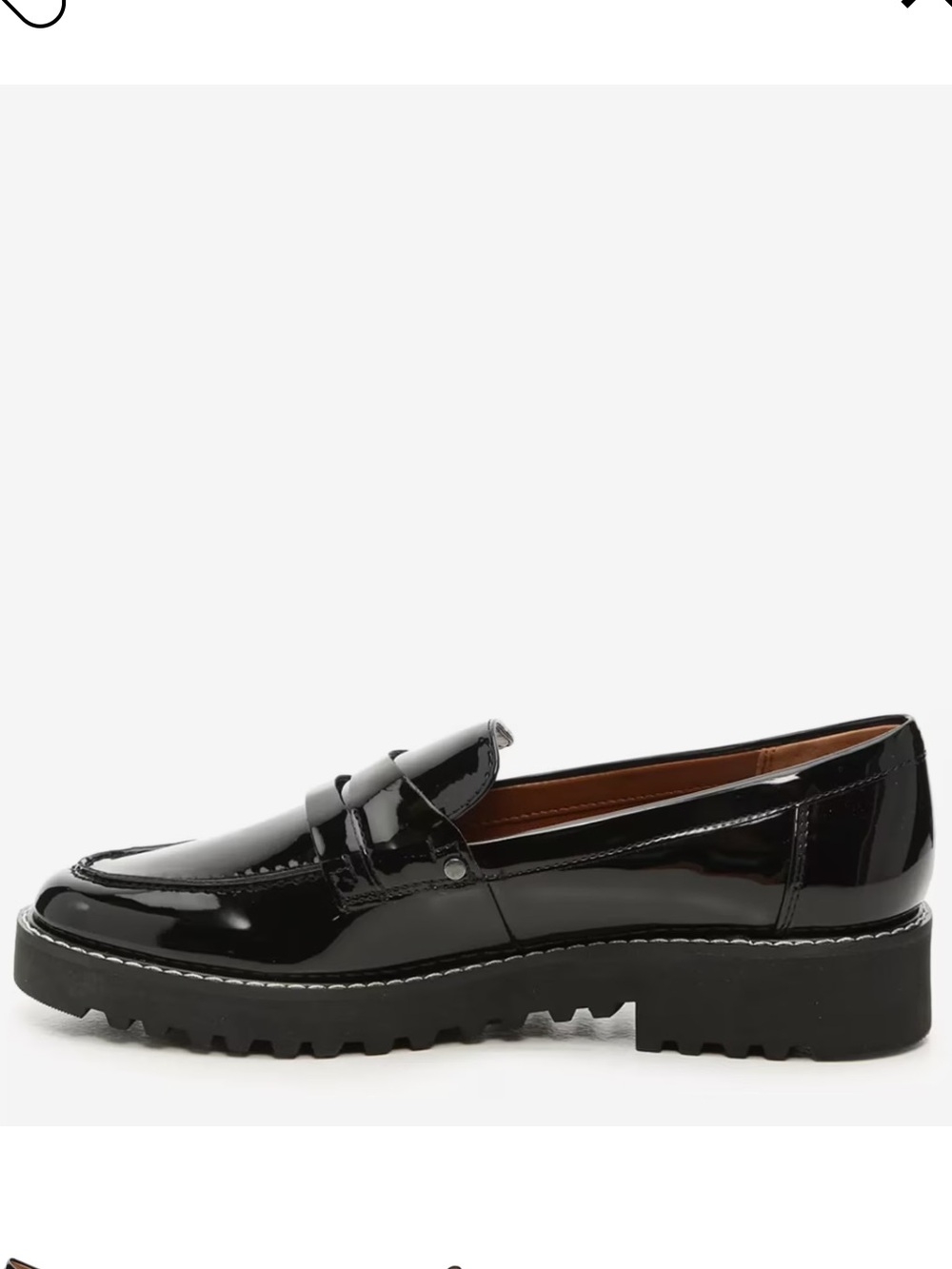 Franco Sarto Cassandra Black Patent Leather Penny Loafer Size 8.5 - Picture 2 of 12